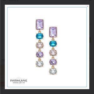 Park Lane Purple and Blue Gemstone Earrings blossom